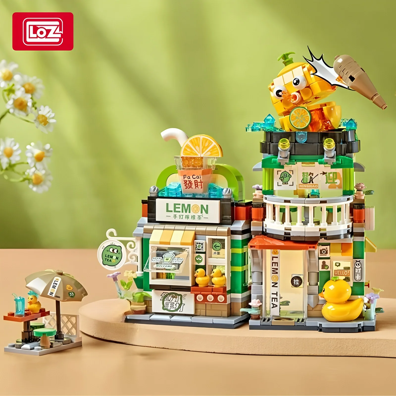LOZ 組み立てブロック、小さな街並みのたこ焼き、居酒屋、折りたたみ式の家、DIY 組み立ておもちゃ、子供向けギフト