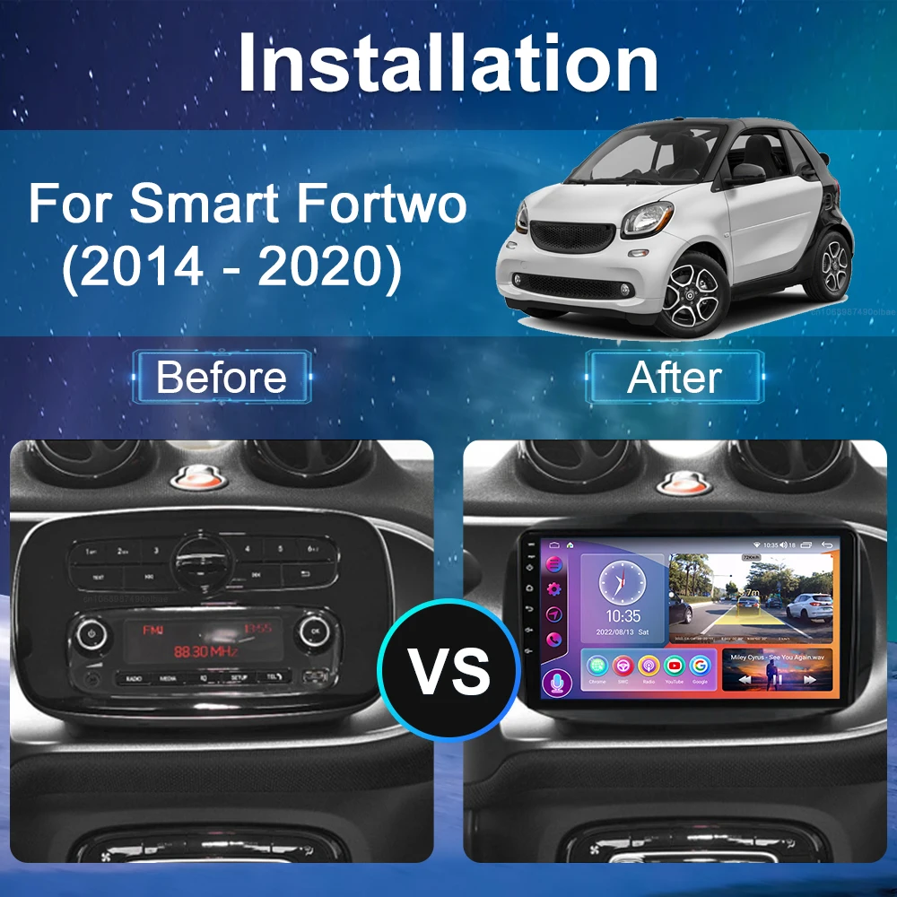 For Mercedes Smart 453 Fortwo 2014 - 2020 Android Car Radio Multimedia Player Navigation GPS  Carplay Touch Screen Auto Stereo