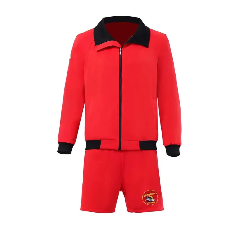 pam-et-tommy-david-hasselhoff-cosplay-homme-rouge-baywatch-sauveteur-costume-veste-shorts-tenues-tu3