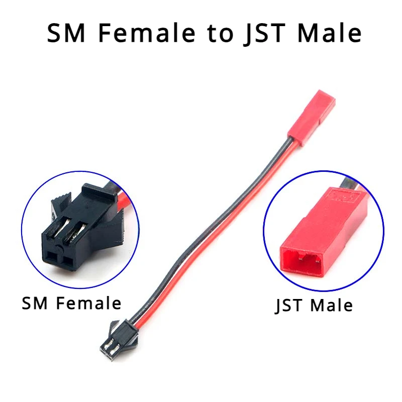 2/5/10 sztuk/partia SM żeńskie/męskie do JST męskie/żeńskie złącze wtykowe do samolotów samochodowych RC części do zdalnego sterowania 22AWG 10cm