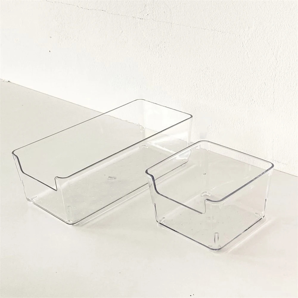 1pcs Household Transparent Storage Box Medium Long Box Desktop Plastic Organiser