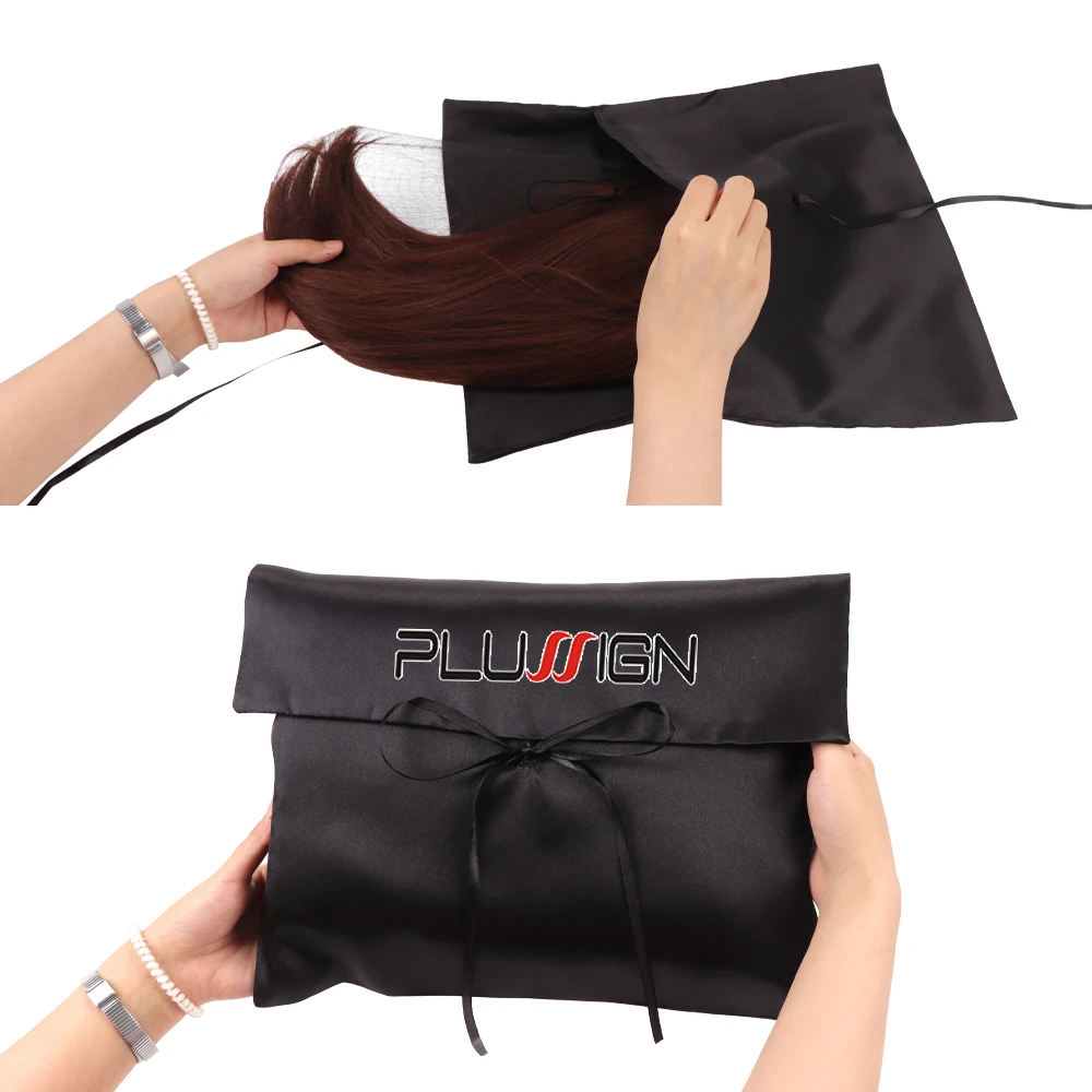 10 Stück personalisierte Satin-Geschenktüten für Haarbündel mit Schleifenband, Kleidungsverpackungsbeutel, Satin-Aufbewahrungstaschen für Perücken für Unternehmen – Detail 6