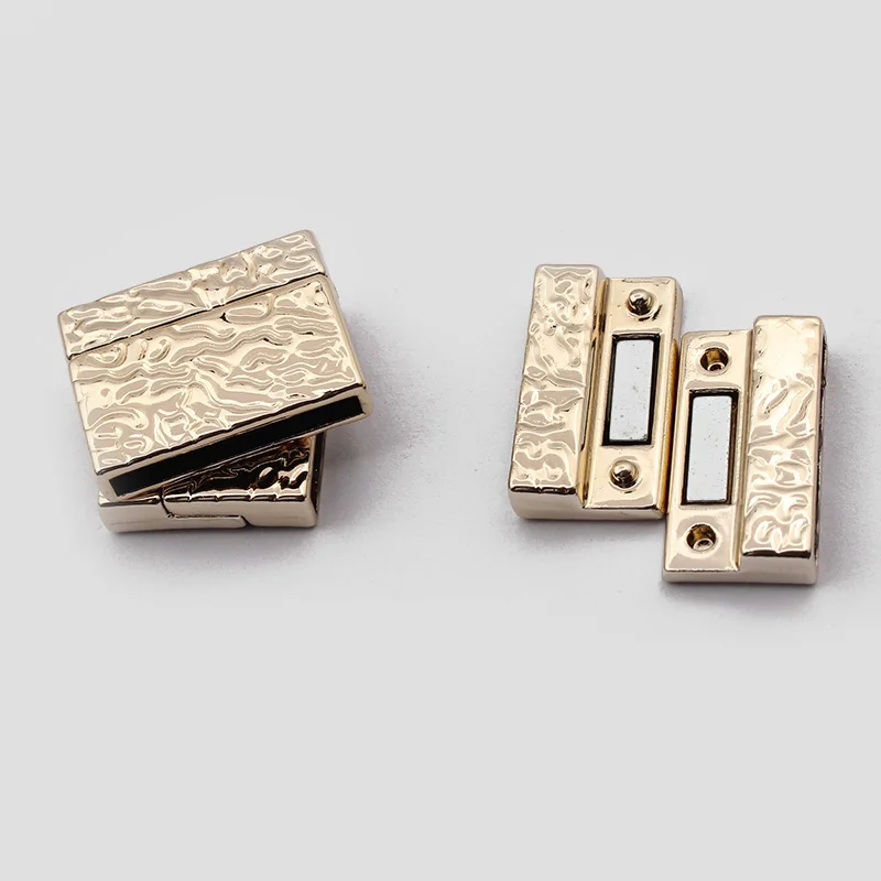 2 Sets Zinc Alloy Flat Magnetic Clasps Gold Plated 25x3mm Hole Glue-in Closure Clasp For DIY Bracelet Jewelry Making Accessories