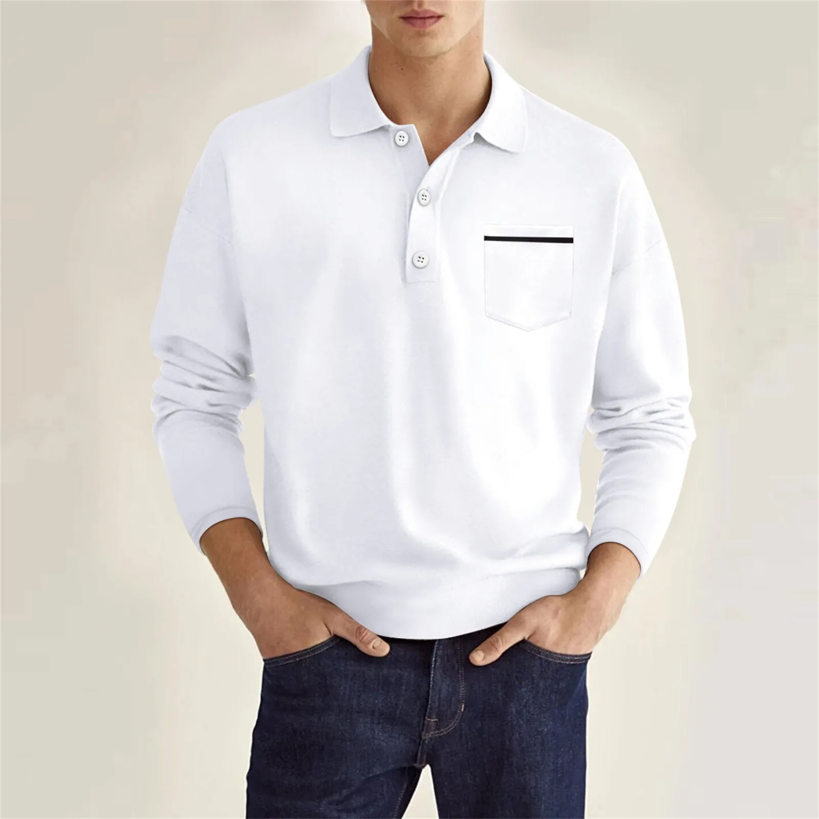 

Men Shirts Long Sleeve Business Casual Shirts With Pocket Mens Tee Shirt