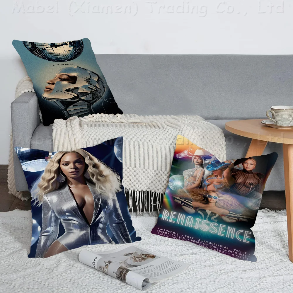 

Singer Beyonce Renaissance Office Cushion Pillowcase Car Cushion Cover45X45CM Lumbar Pillowcase Sofa Pillowcover