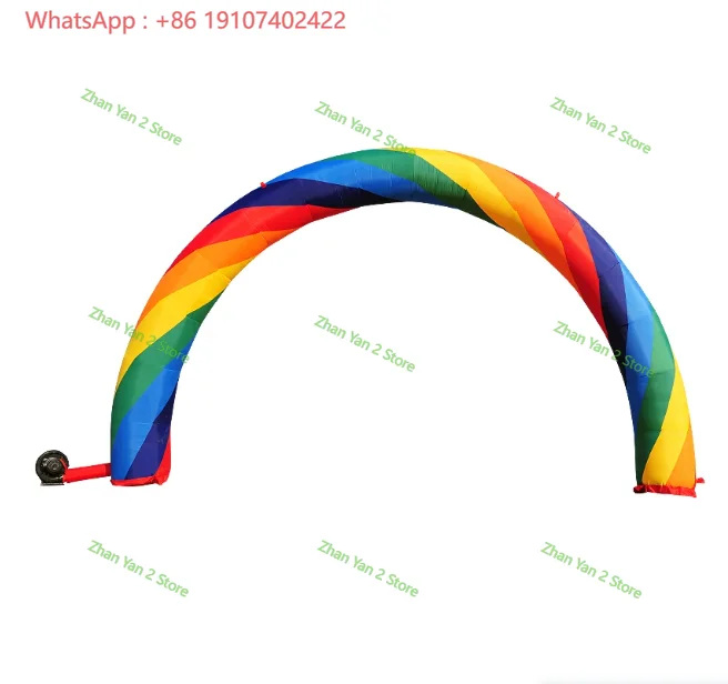1PCS arch opening inflatable six-color door rainbow door wedding children's celebration props air mold 8/10 meters fan