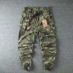 Summer thin style retro camo pants men's trend loose Harlan overalls casual corset pant long pants