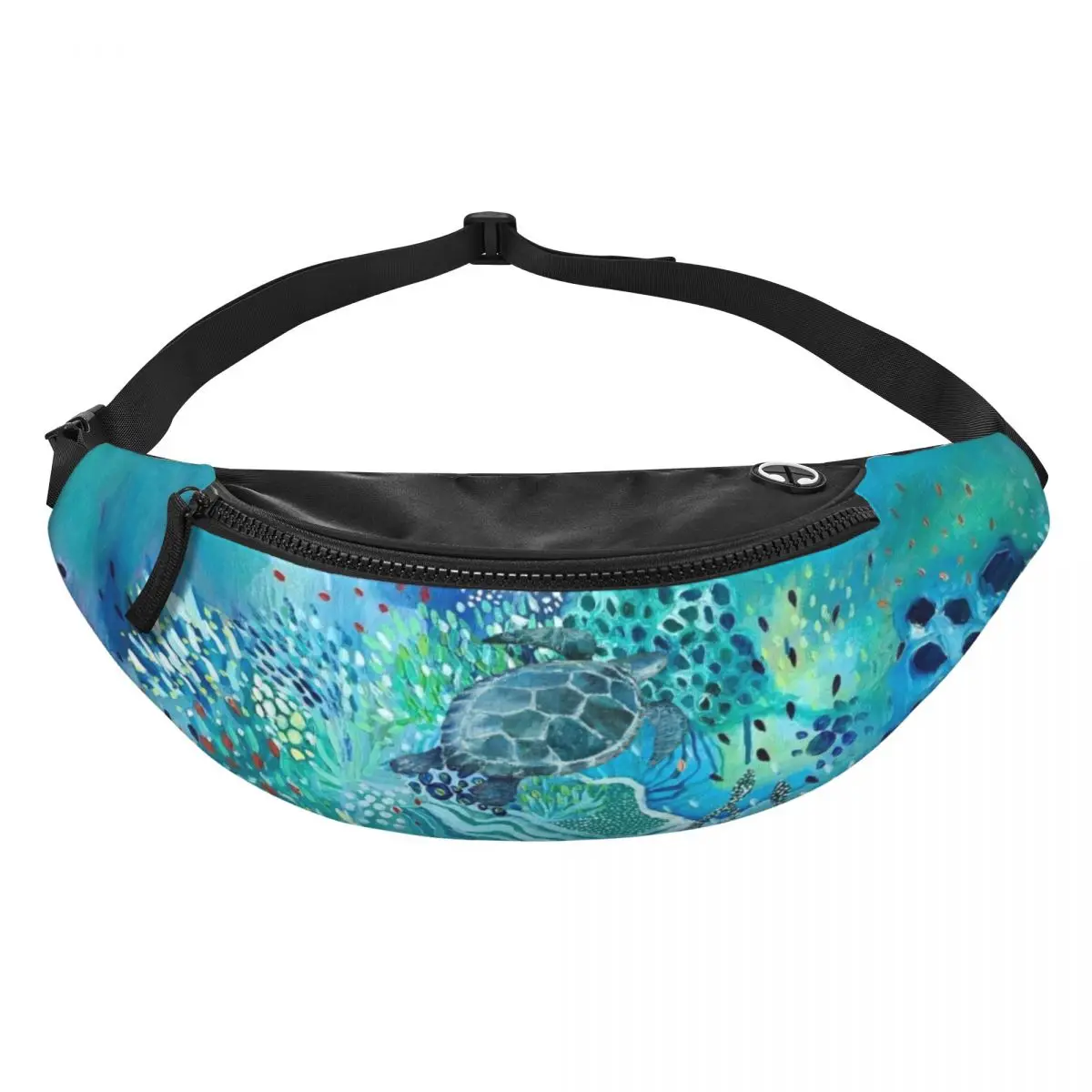 Custom Ocean Sea Turtle Fanny Bag Customized Crossbody Waist Pack Men Women Traveling Phone Money Pouch