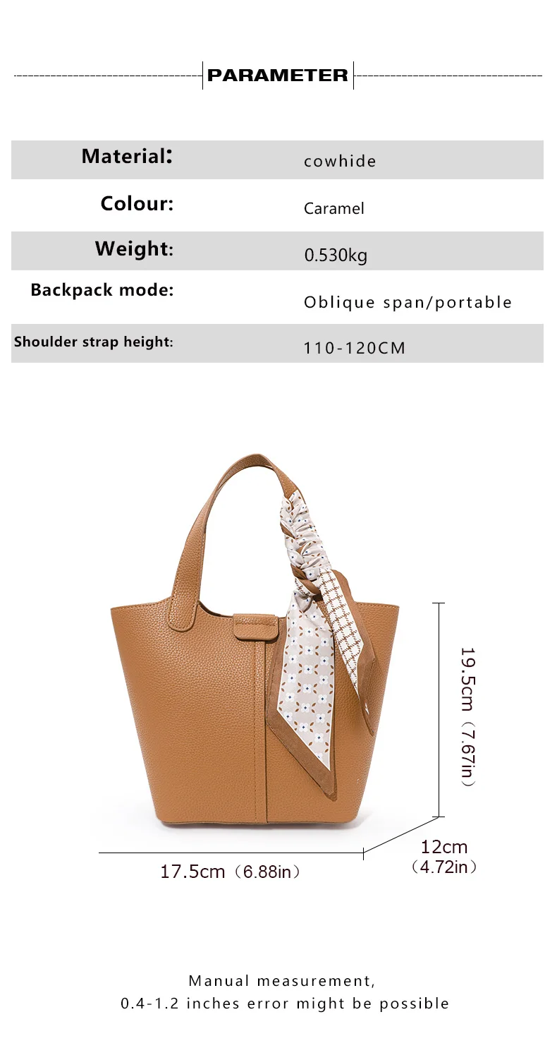 Aidrani Echtleder-Beuteltasche für Damen, Handtasche im Korbstil aus Rindsleder mit Litschi-Muster, vielseitige Umhängetasche für den Arbeitsweg – Detail 6