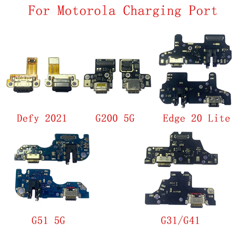 USB Charging Connector Port Board Flex Cable For Motorola Moto Defy 2021 G200 Edge 20 Lite G51 G31 G41 Repair Parts