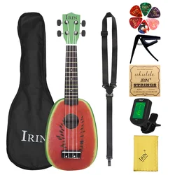 IRIN 21 Inch Ukulele Watermelon Fruit Hawaiian Guitar Musical Instrument 4 Strings Basswood Ukulele Soprano Guitar Gig Bag Gift