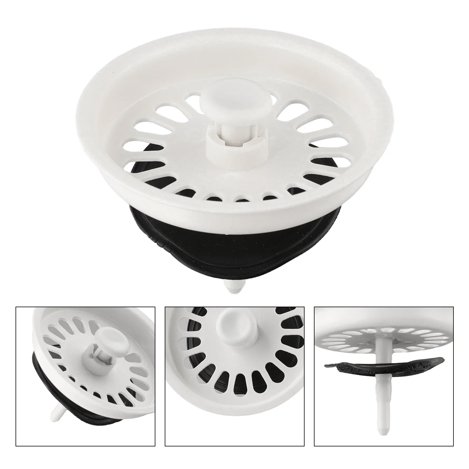 

1pcs 80mm Kitchen Sink Cover Vegetable Washing Basin Water Drain Sealing White Kitchen Sink Strainer Plug Stopper Accessories