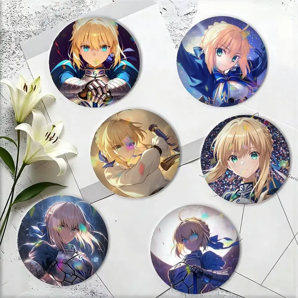 Броши и значки F-Fate Saber-R (аниме) 25 мм, 32 мм, 44 мм, 58 мм, 75 мм для аксессуаров и подарков