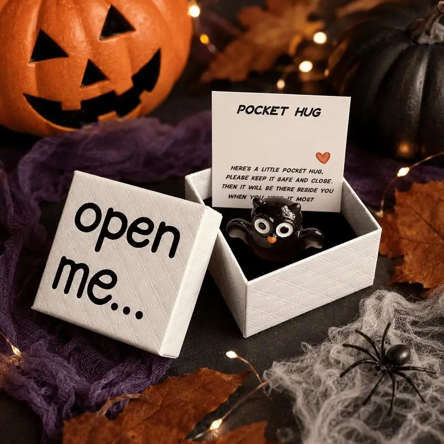 1/5/10/20/50/100pcs A Cute Halloween Owl Hug Pocket Box Gift, 