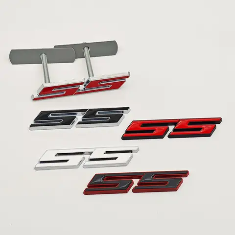 3D Metal Alloy Car Front Grille Emblem Logo Auto Rear Trunk Sticker For Chevrolet SS Accessories