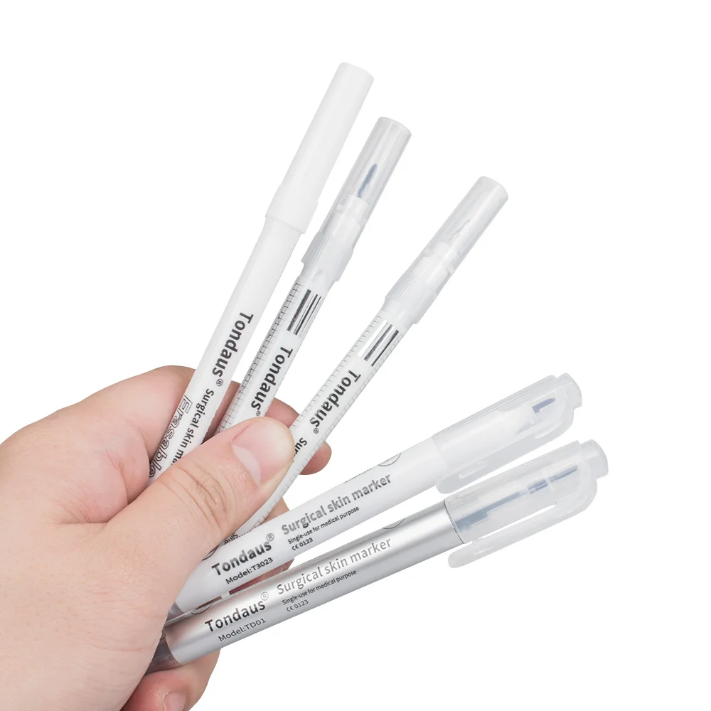 Regla de medición estéril de grado médico, marcador de piel, juego de rotuladores para Microblading, maquillaje, suministros de tatuaje, rotulador
