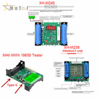 XH-M240/XH-M239 /Type-C LCD Display Battery Capacity Tester MAh MWh 18650 Lithium Battery Digital Measurement Lithium Battery