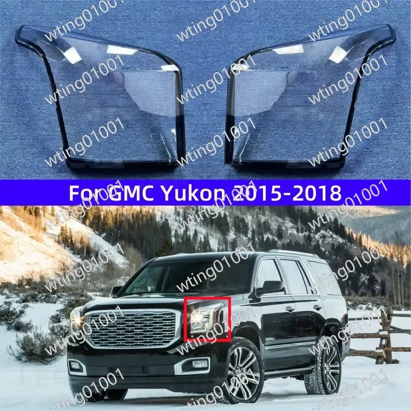for X-T for GMC Yukon 2015-2018 Headlight Cover Clear PC Lens Durable Replacement Auto Lamp Shell Protector Easy Install