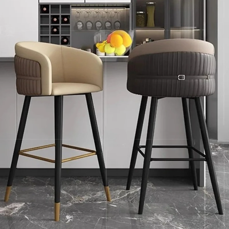

Italian Style Back Bar Stools Luxury Commercial Sustainable Kitchen Bar Stools High Chair Modern Sillas Barra High End Furniture