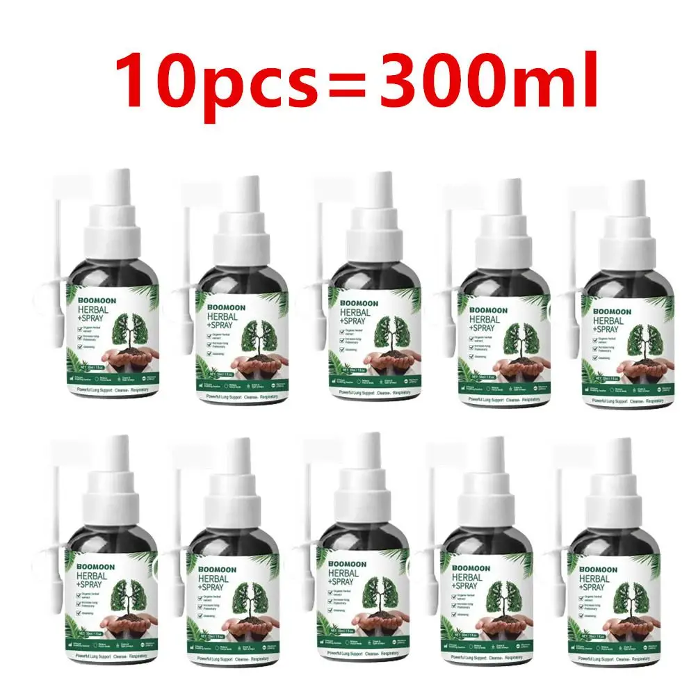 10pcs 30ml Lung Herbal Cleanser Spray Smokers Clear Nasal Mist Anti Snoring Congestion Relieves Solution Clear Dry Throat Breath