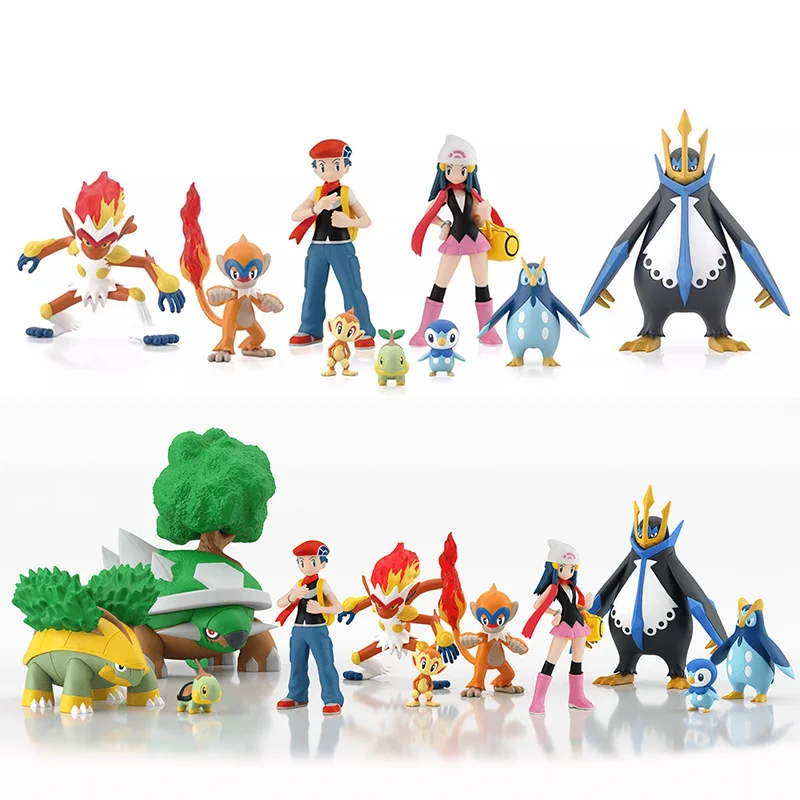 

Pokemon Figures SCALE WORLD‌ Sinnoh Monferno Empoleon Dawn Collection Figure Toys Model PVC Statue Doll Kids Christmas Gifts