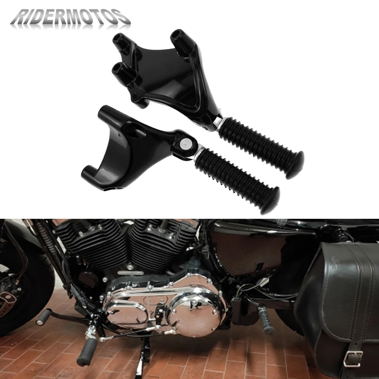 

Rear Foot Pegs Motorcycle Passenger Foot Pedal For Harley Sportster XL883 1200 48 Super Low Roadster 2000-UP Mount Bracket Kits