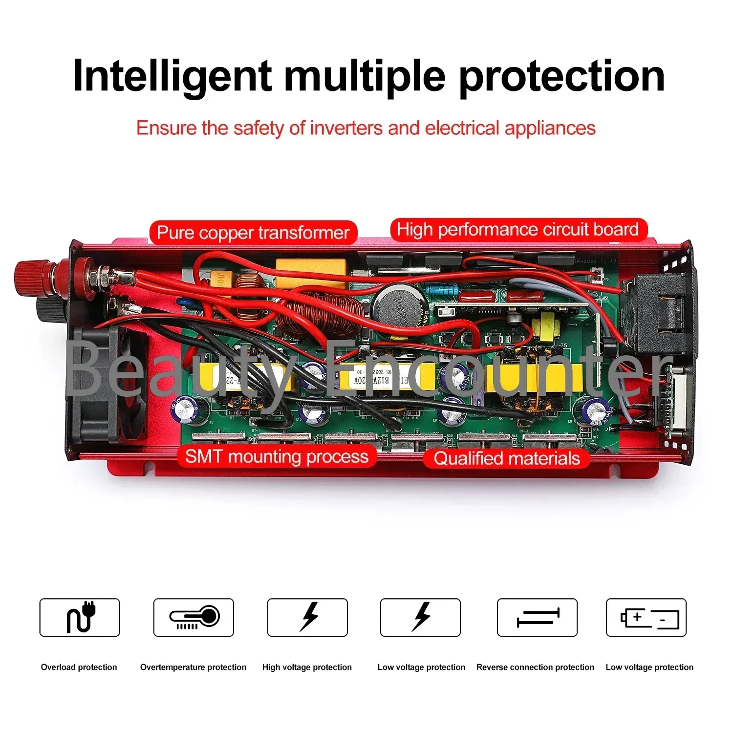 Inverter gelombang sinus murni, 12V 220V 24V 110V 2000W 3000W 4000W 5000W DC ke AC portabel, Inverter tenaga surya mobil