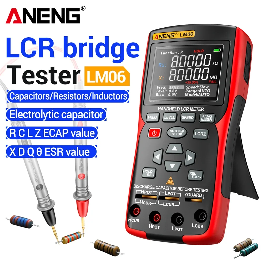 LM06 LCR Bridge Meter Electronic ESR Capacitor Multimeter Repair Workshop Test Inductance Resistor DIY 100Hz 100kHz Meter Tools