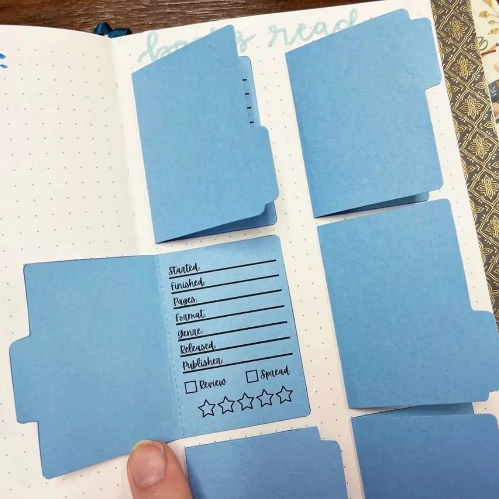 5/50pcs Individual Book Review File Folders Multi-purpose Handmade Mini Book Review Folder Simple Design Practical