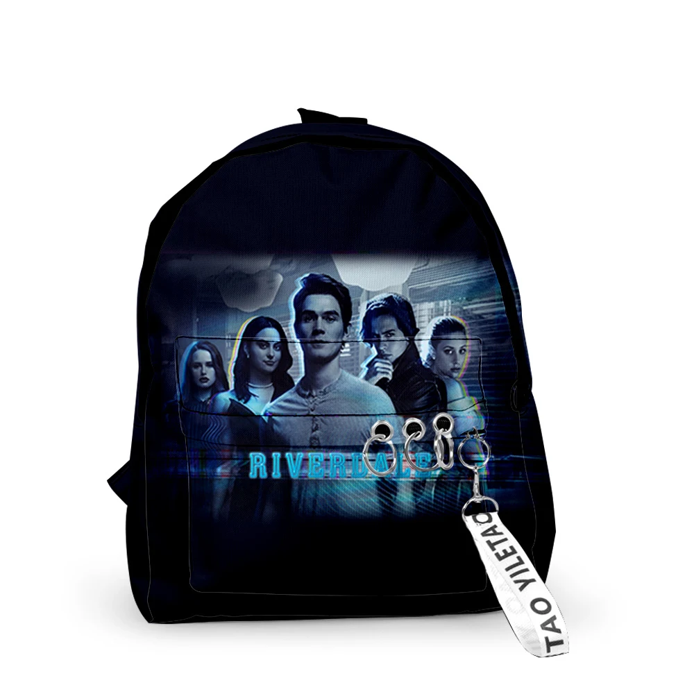 Trendy Youthful Riverdale Season 5 School Bags Notebook Backpacks 3D Print Oxford Waterproof Key Chain Small Travel Bags