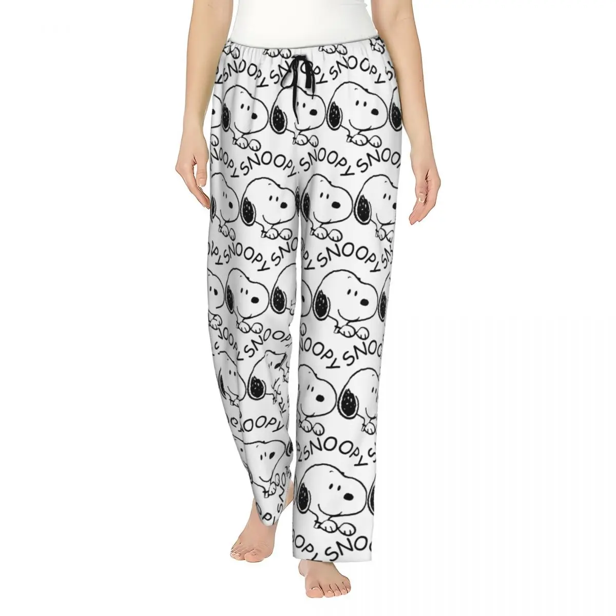 

Custom Cartoon Snoopy Woodstock Animation Pajama Pants Women Sleepwear Lounge Sleep Bottoms Stretch with Pockets