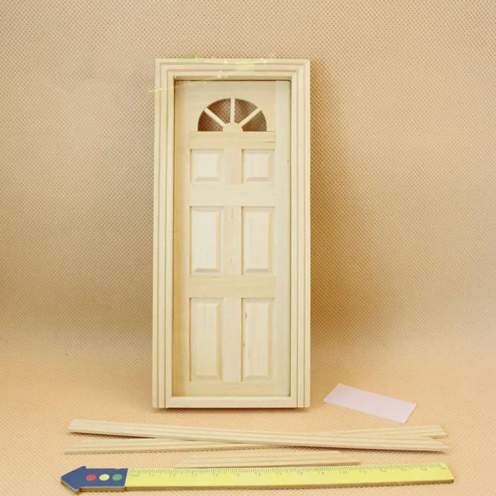 

1Set Mini House Accessory Unique Craftsmanship DIY Sun-Window Six Lattice Door Lightweight Compact Decoration Gift for Friends