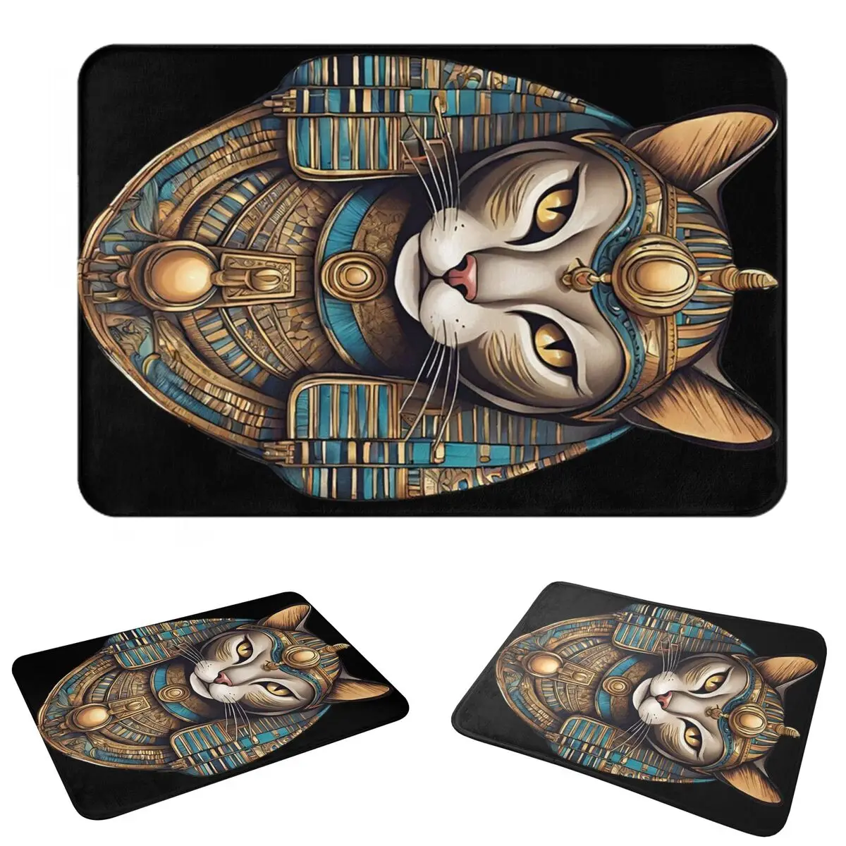 Egyptian Cat Non-slip Doormat Floor Mat Sand Scraping Carpet Rug for Kitchen Entrance Home Balcony Footpad Mats