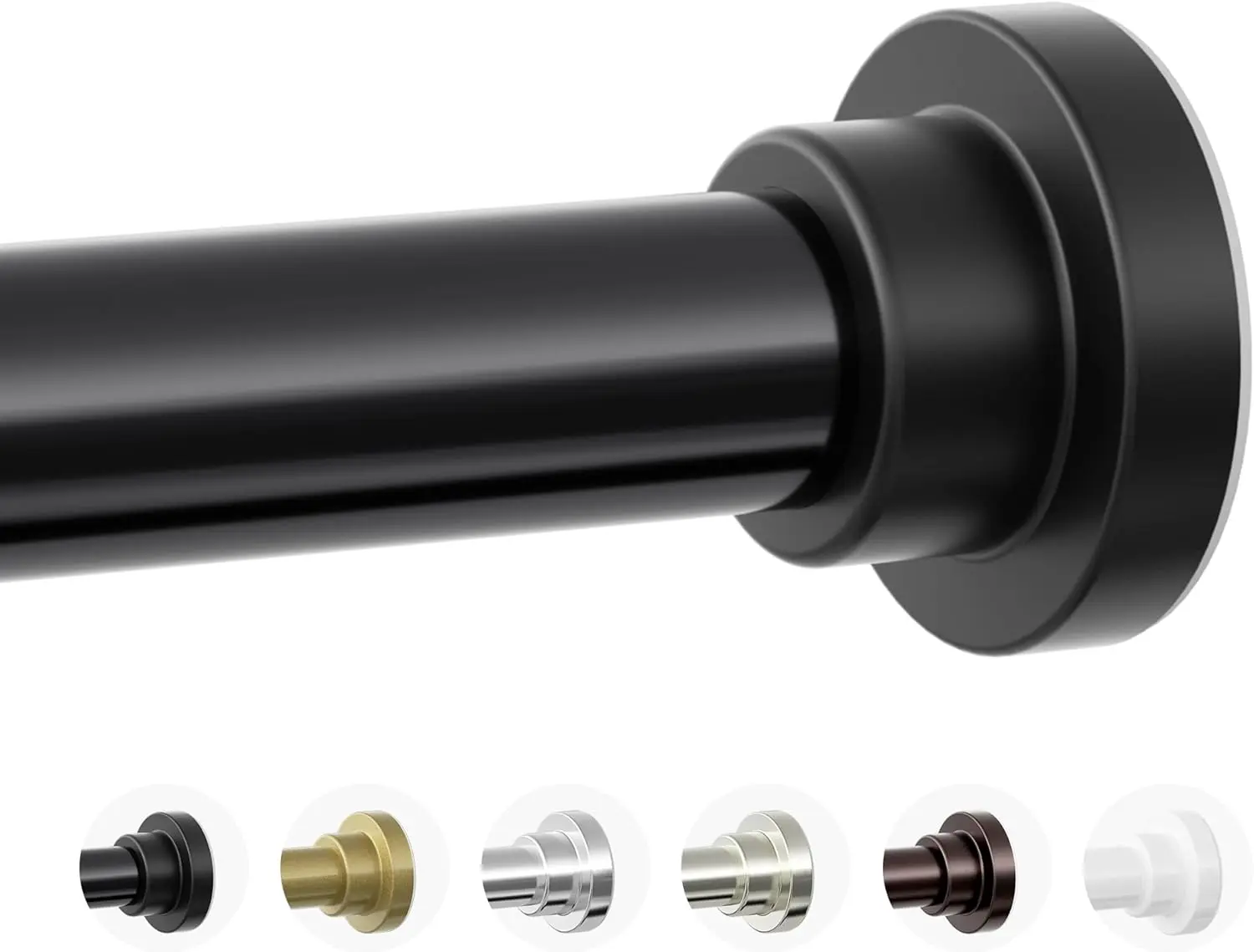

Heavy Duty Tension Shower Rod, 1" Diameter Adjustable 28-74 Inch No Drilling Spring Tension for Bathroom, Black