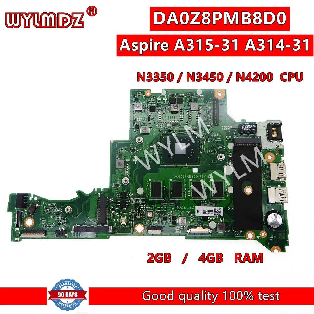 DA0Z8PMB8D0 With N3350 N3450 N4200 CPU 2GB 4GB-RAM Laptop Motherboard For Acer Aspire A114-31 A315-31 Mainboard