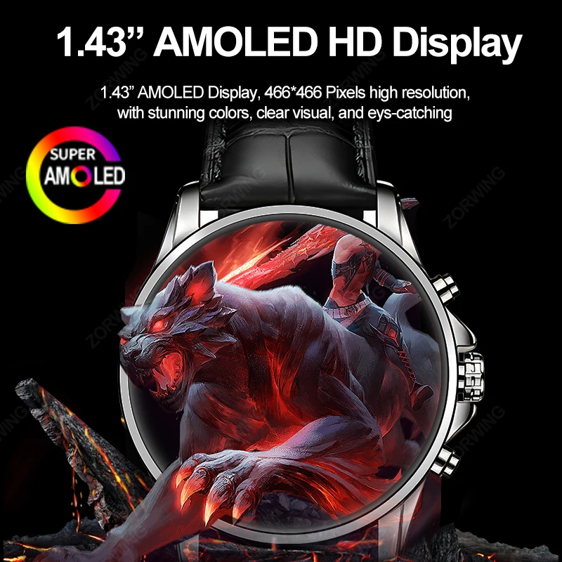 Hello Series HT11 AMOLED Smart Watch Men NFC Compass Smartwatch 1GB ROM Local Music Photo Heart Rate Sport Watch for Android IOS