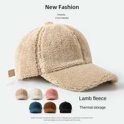 Lamb Hair Hat Women Autumn Winter Fashion Plush Duck Cap Thick Warm Cotton Outdoor Baseball Beautiful Cap Sports Party