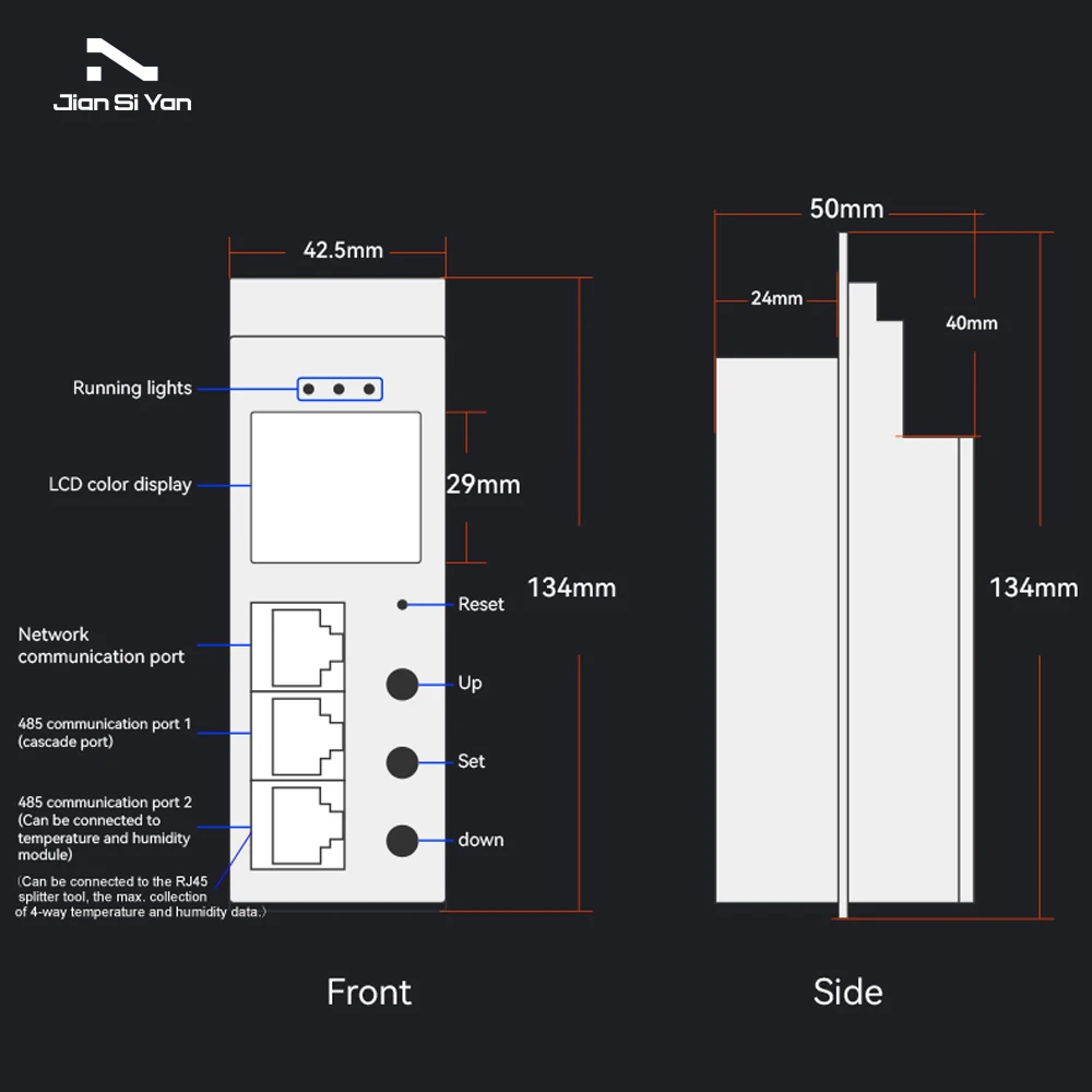 JSY1041 Intelligent PDU table head PDU electrical parameter power distribution unit rs485 modbus temperature controller