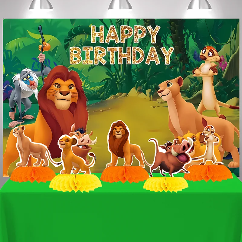 5pcs The lion king Theme Cartoon Birthday Party Desktop Honeycomb Party Decorations Supplies Children Gifts Baby Shower Toys