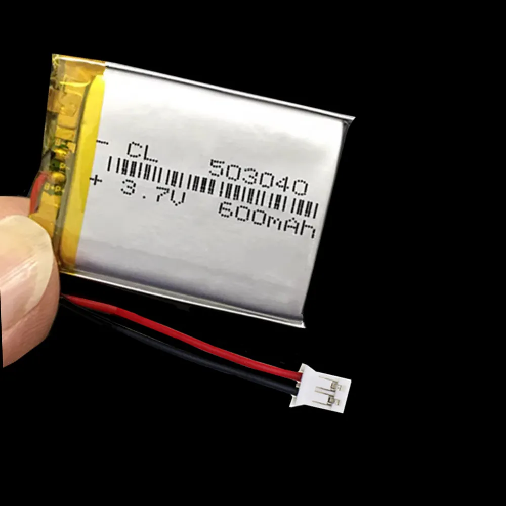 3.7V 600mAh 503040 053040 Li-ion Polymer Lithium Rechargeable Cell Battery For Bluetooth Speaker Headset Radio VCR LED Light GPS