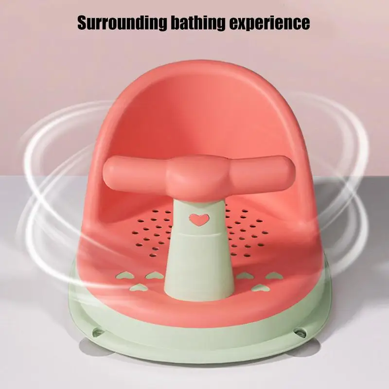 Baby Bath Seat Portable Safety Anti Slip Newborn Shower Chair With Backrest & Suction Cups Baby Care Bathing Seat Washing Toys