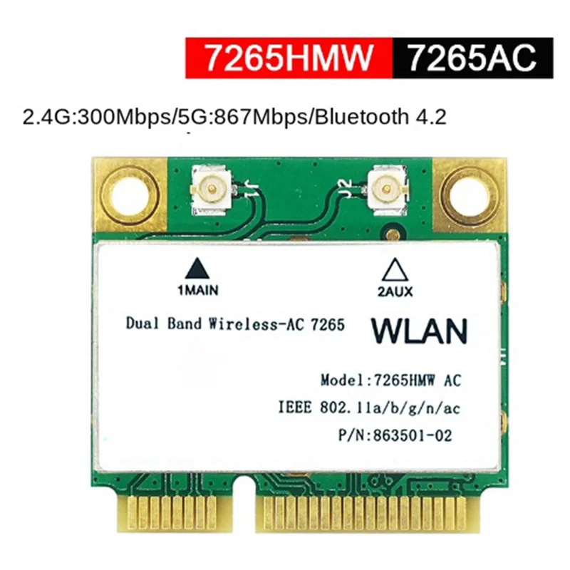 1200m wifi sem fio lan banda dupla 2.4g 5ghz bluetooth 4.2 gigabit adaptador lan sem fio para win7 win8 win10 linux 7265hmw a002