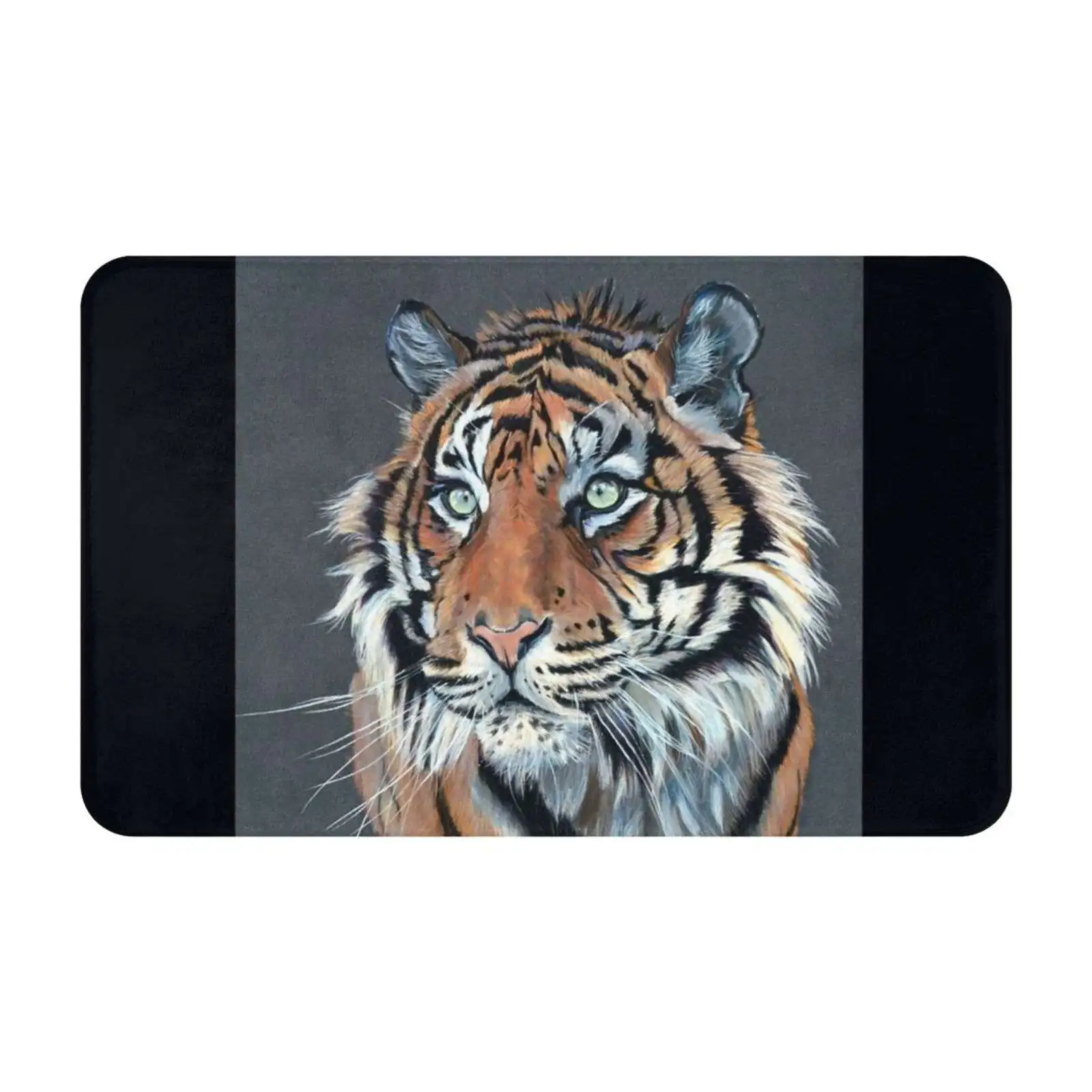 Tiger Portrait Soft Cushion Car Home Carpet Door Mat Tigress Board Table Tiger Tiger Portrait Dry Pastel Tiger Animal Painting