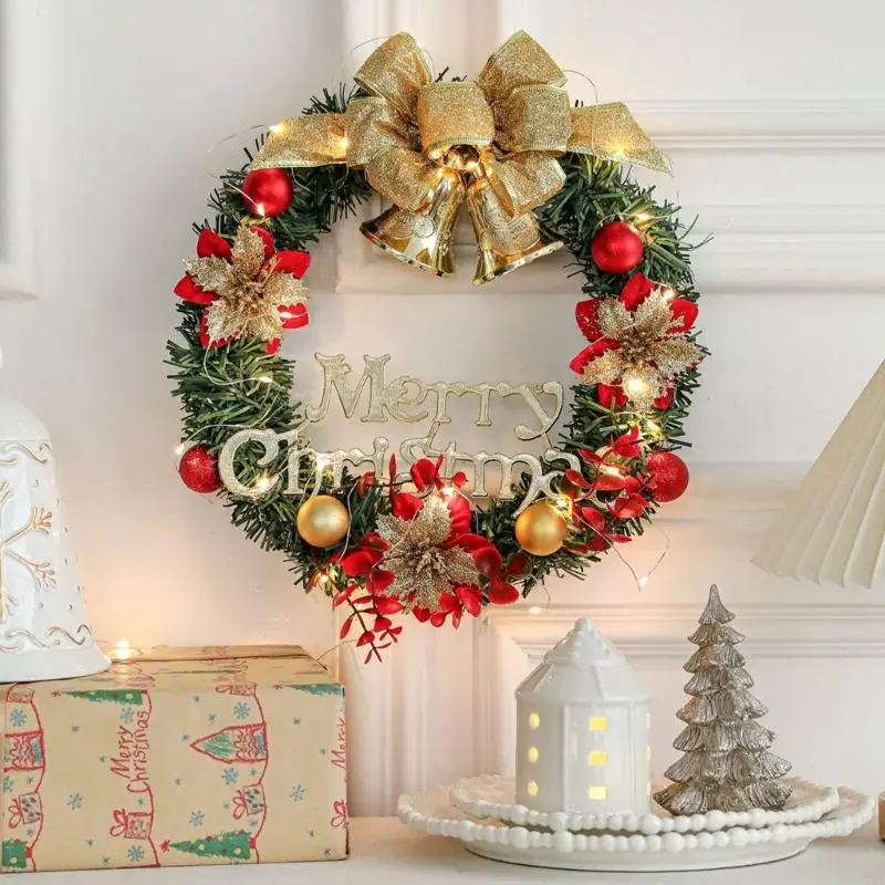 

Искусственный рождественский венок, венок, стена, навес, украшение для входной двери крышки Окно окно в помещении и на открытом