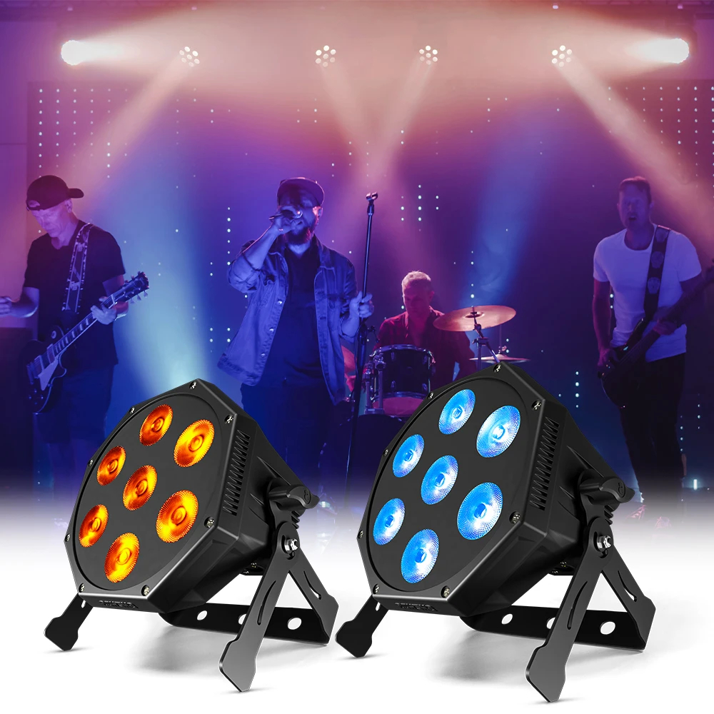 

GlamoPar LED RGBLAC Flat 7x12W Par Light Customized Handbag New Light Source DJ Disco Home Party Stages Performances Bar