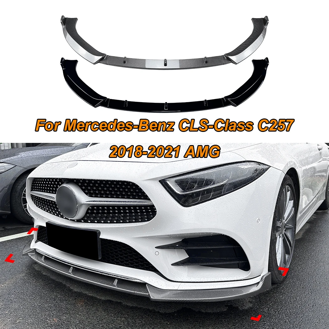 

Car Front Bumper Lip Splitter Diffuser Body Kit For Mercedes-Benz CLS-Class C257 2018-2021 AMG Car Exterior Modification Parts