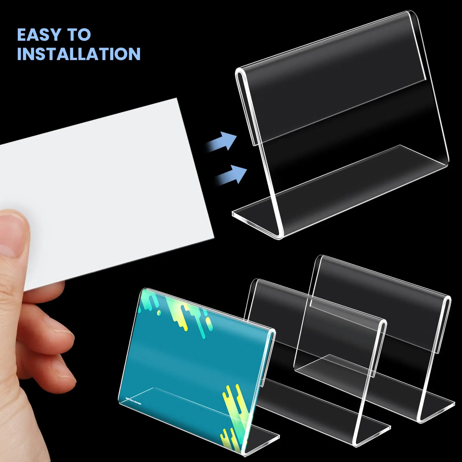10Pcs 9x6CM Clear Price Card Tag Clip Acrylic Sign Display Holder Counter Top Stands Poster Racks Plastic Mini Label Racks