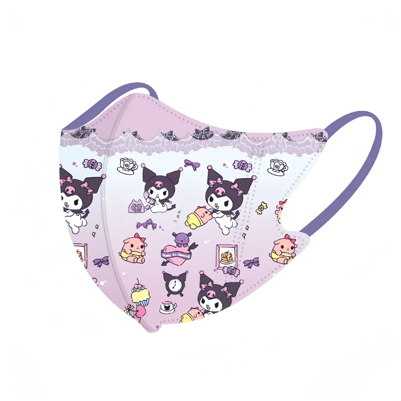 Kuromi Children Mask Originality Printing 3D Stereoscopic Disposable Mask Individual Packing Three Layer Protection Mask