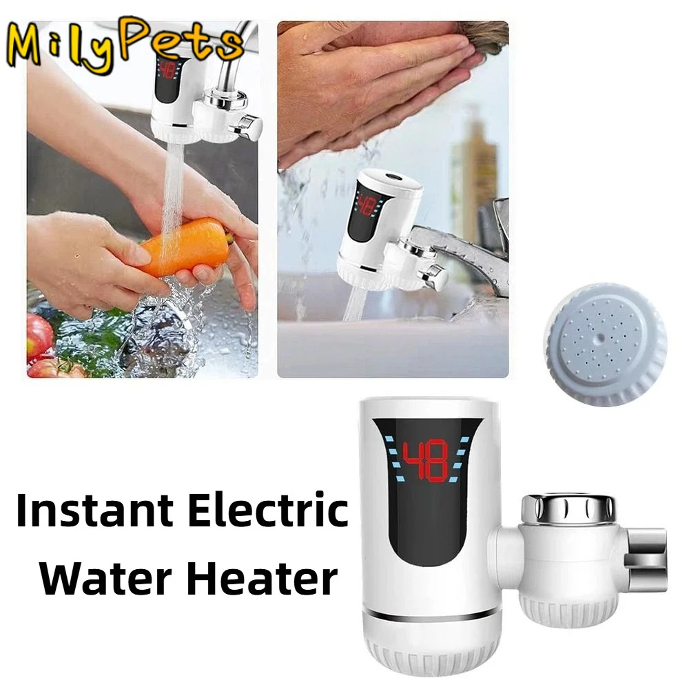 3000w-パワーインスタント電気温水器デジタルディスプレイダブルモードタンクレス給湯器回転可能なタップ急速加熱