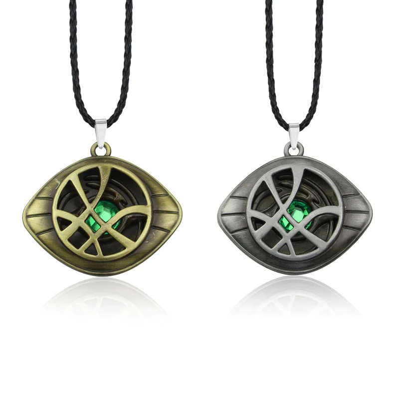 Marvel Avengers Dr Strange Necklace Men Doctor Strange Infinity Time Stones Eye of Agamotto Rotatable Necklace